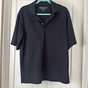 Pebble Beach Performance Polo Shirt Mens Black Short Sleeve Golf Medium